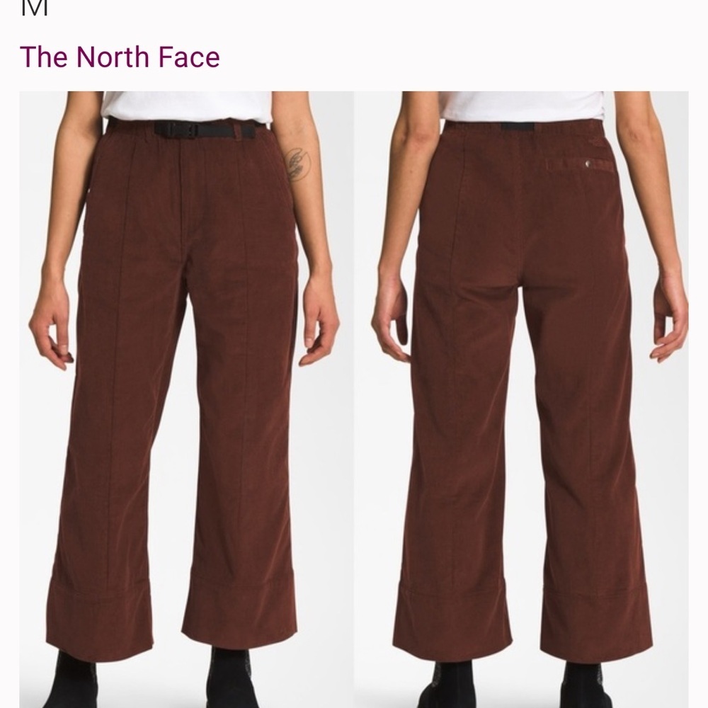 NEW North Face women corduroy, easy pants, dark oak size XL wide leg cropped - Picture 13 of 13